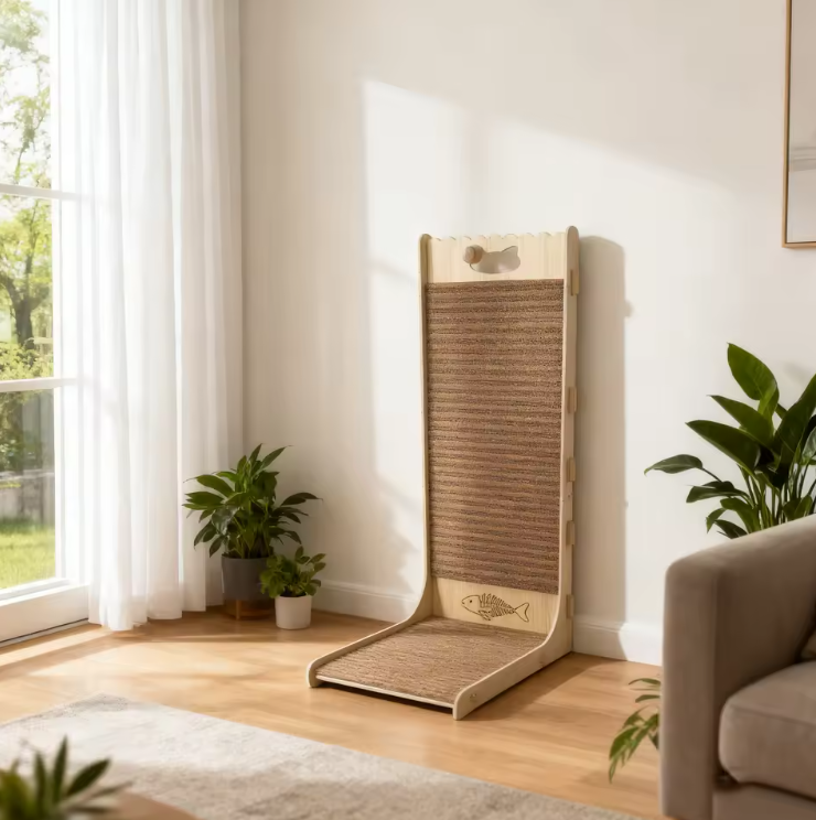 L Shape Wall Mounted Cat Scratch Pad  (Cork Based)